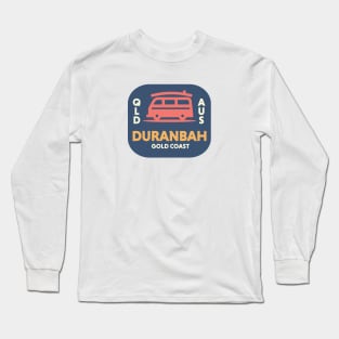 Retro Surfing Emblem Duranbah Gold Coast, Australia // Vintage Surfing Badge Long Sleeve T-Shirt